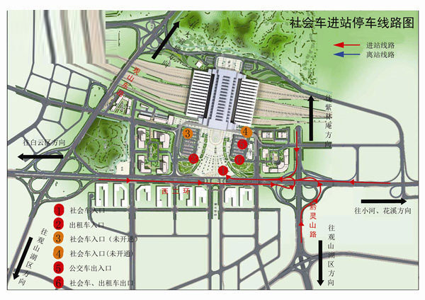 貴陽北站通行線路圖